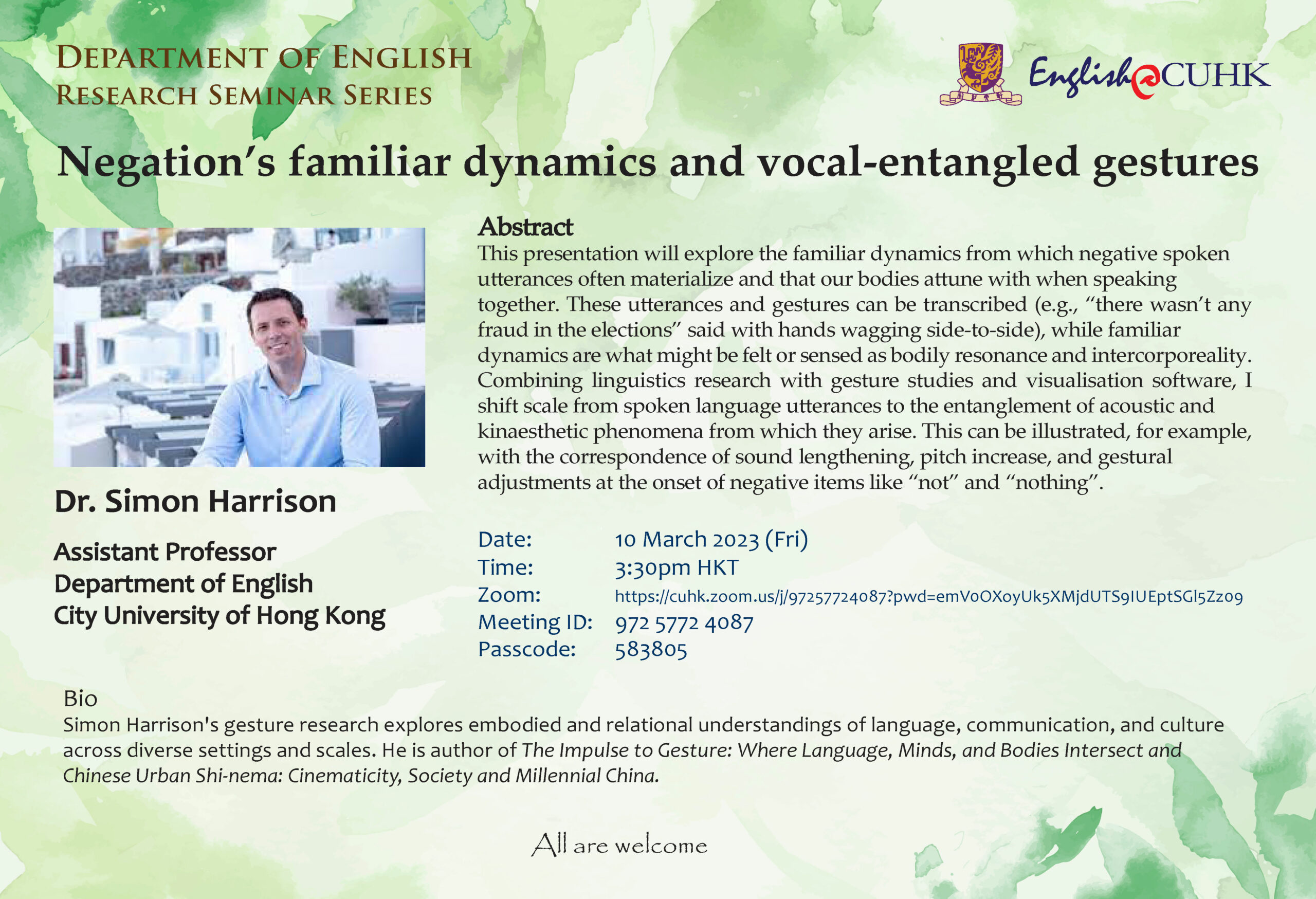 Negation’s familiar dynamics and vocal-entangled gestures